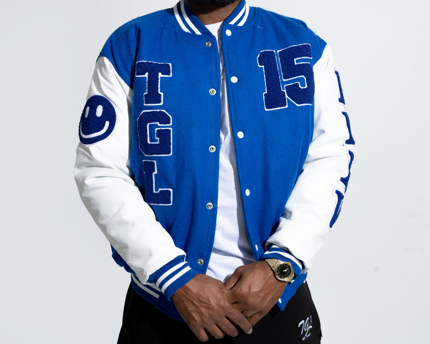 Blue TGL letterman jacket