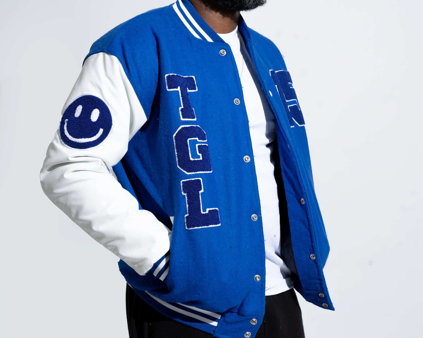 Blue TGL letterman jacket