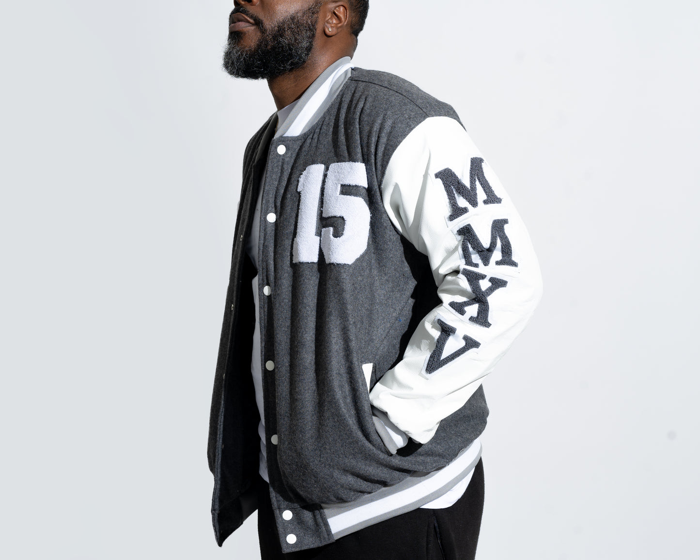 Grey TGL letterman jacket